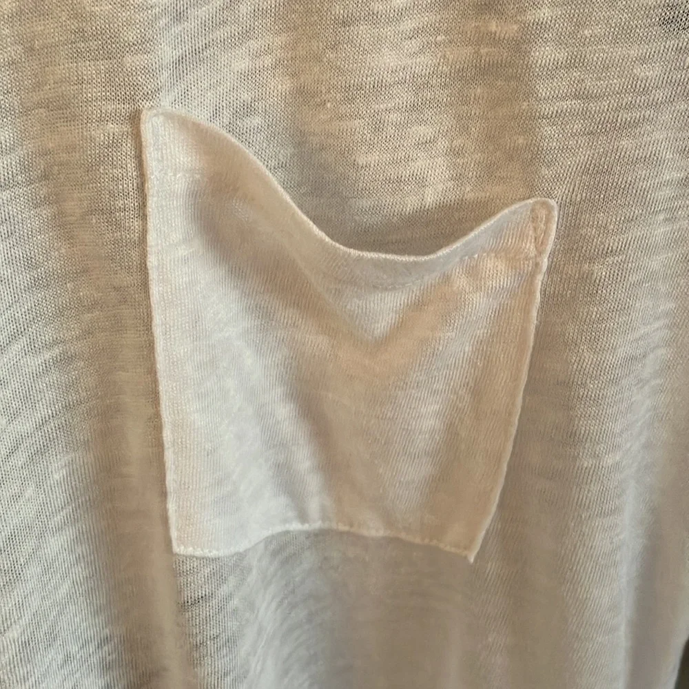 J Crew NWOT M short sleeve tee eggshell white with silver trim